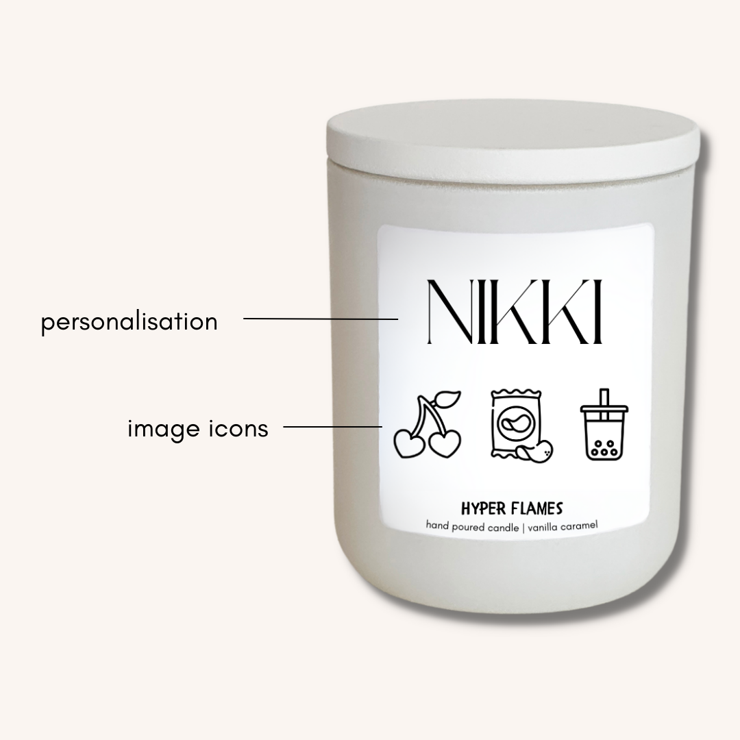 Personalised Icon Name Candle