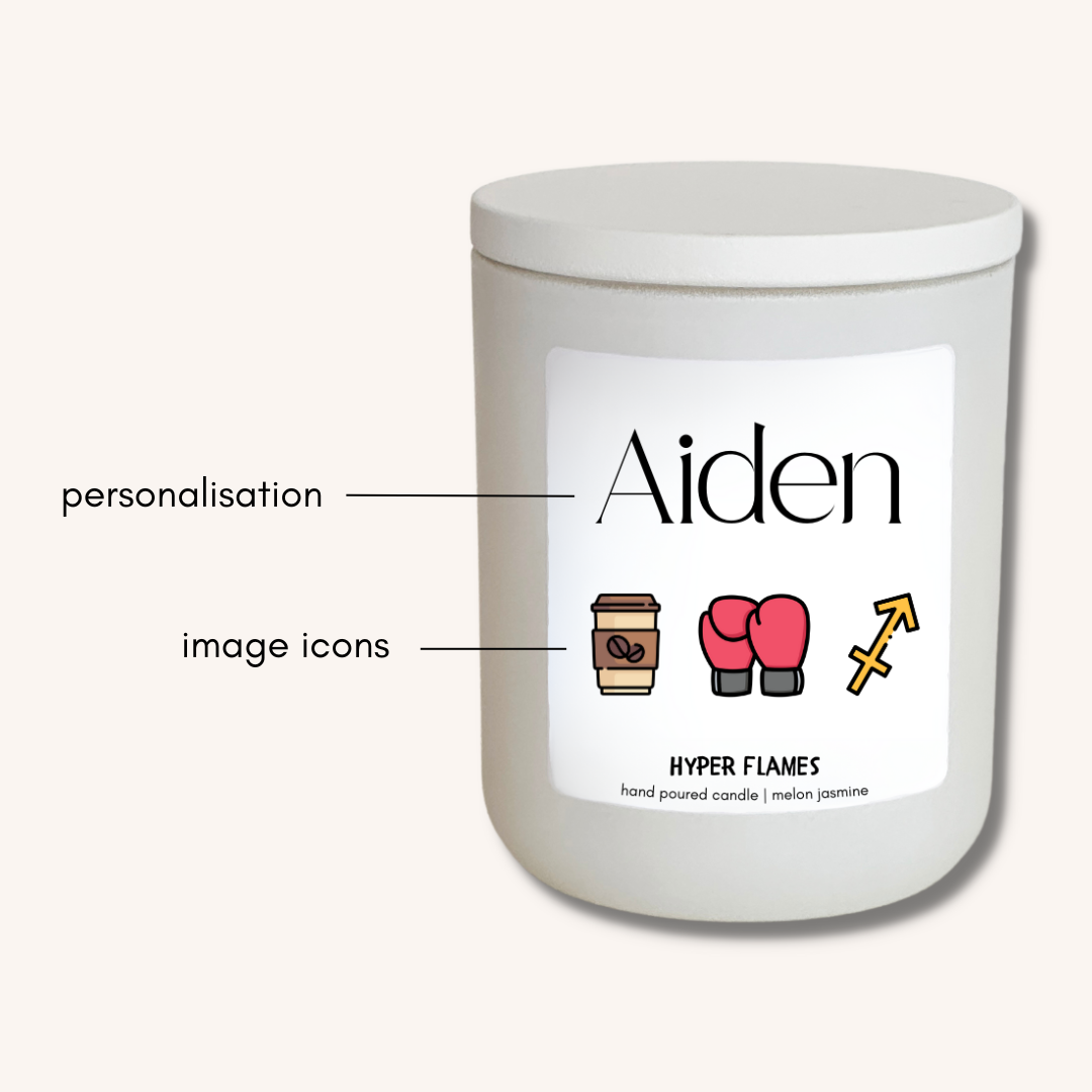 Personalised Icon Name Candle - Colour