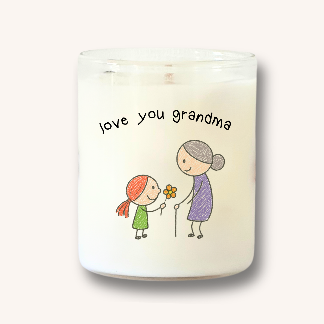 Hand-drawn Mini Glass Candle