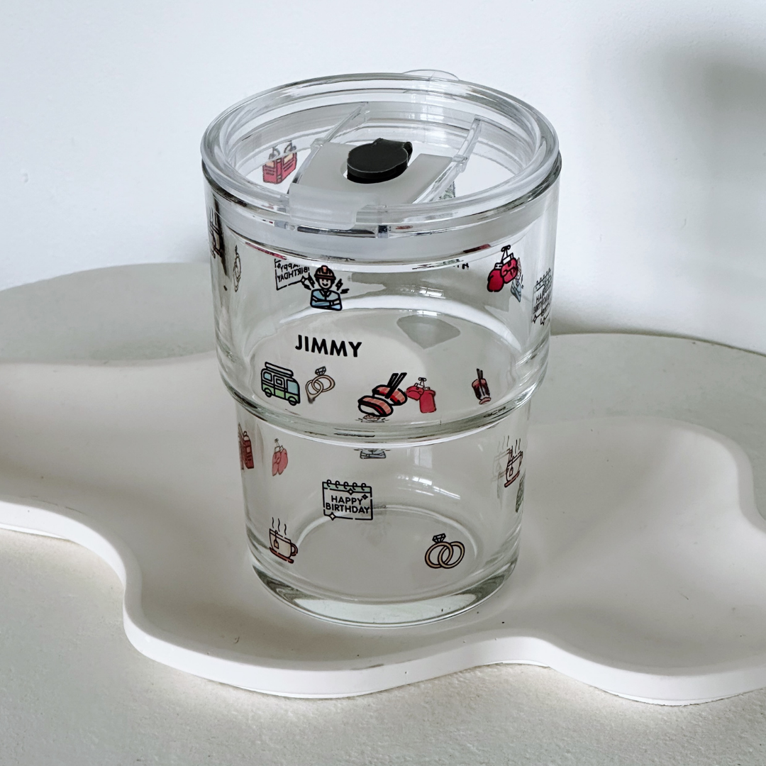 Personalised Glass Tumbler - Full Wrapped Colour